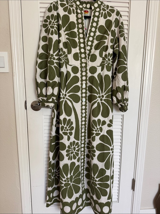 FARM Rio Dresses & Skirts - FARM Rio Olive & Cream Floral Maxi Dress